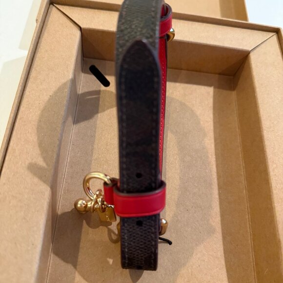 Coach Boxed Small Pet Collar Signature Canvas  black, red - Picture 4 of 16